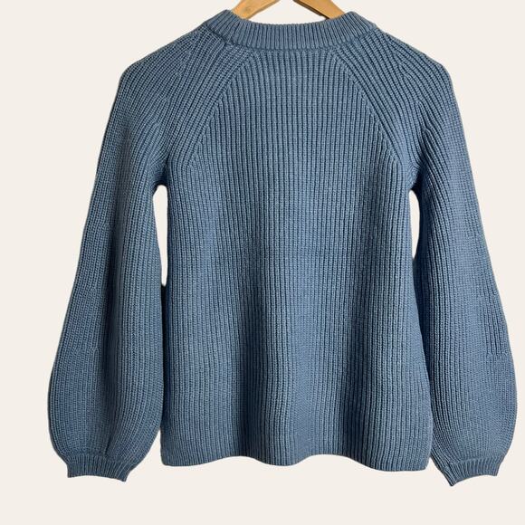 Ann Taylor Blue Wool Blend Crewneck Ribbed Knit Pullover Sweater Size XS Petite - Picture 8 of 10